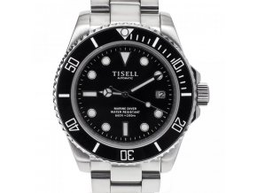 Tisell Watch Diver Sub 9015 Black Date