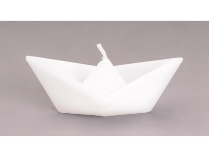 Svíčka lodička - malá - bílá