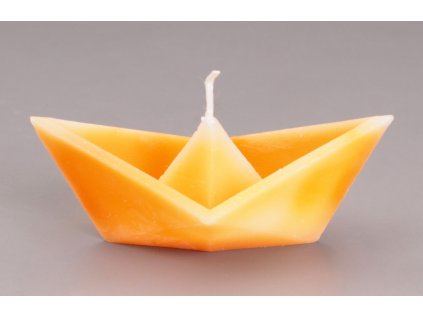 Svíčka lodička - malá - oranžová