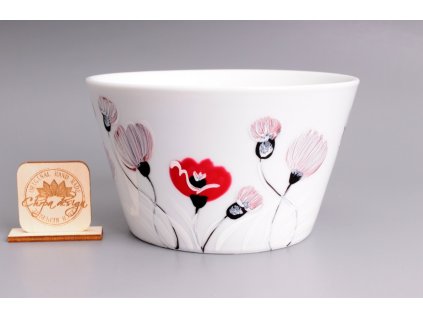 Porcelánová miska - bílé máky