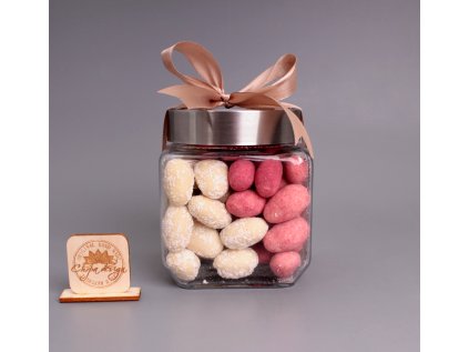 Dóza skleněná, malá - Potěšení malina, kokos 350g