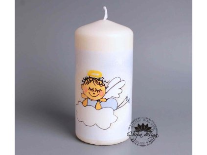 Svíčka velká - Andílek na obláčku