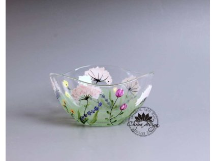 Skleněná miska - Zelená louka