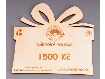 DÁRKOVÝ POUKAZ 1500 Kč - dřevěný