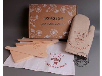 Sada kuchyň - král grilování hnědá chňapka