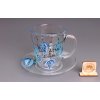 Sada hrnek klasik s podšálkem - věř svým snům - modrá