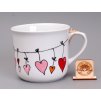 porcelán hrnek 0,6 L - šňůra srdíček