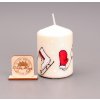svíčka 8 cm - zimní červenobílá