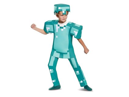 OPBH1988A detsky kostym minecraft steve%20diamantovy 128 134 l