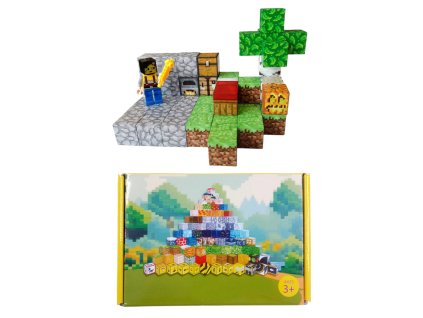 MSTB2320A magneticka stavebnice minecraft ukryt s posteli peci a truhlou