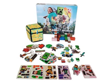 MSTB2333A magneticka stavebnice minecraft 30ks darkova sada 7v1