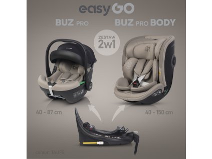 zestaw fotelikow samochodowych 2w1 easygo buz pro