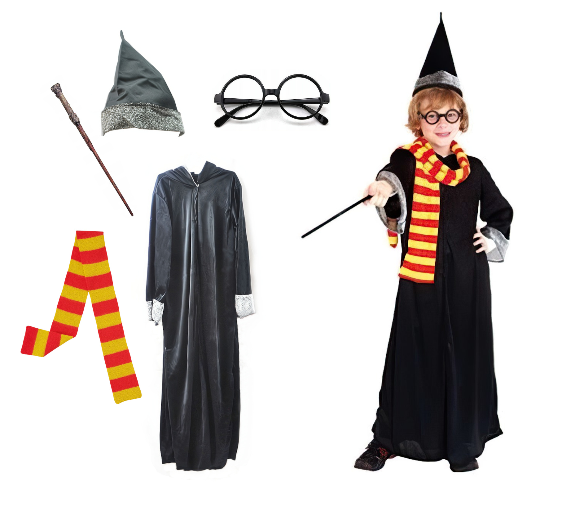 Levně FunCo Dětský kostým Harry Potter s doplňky 110-122 M