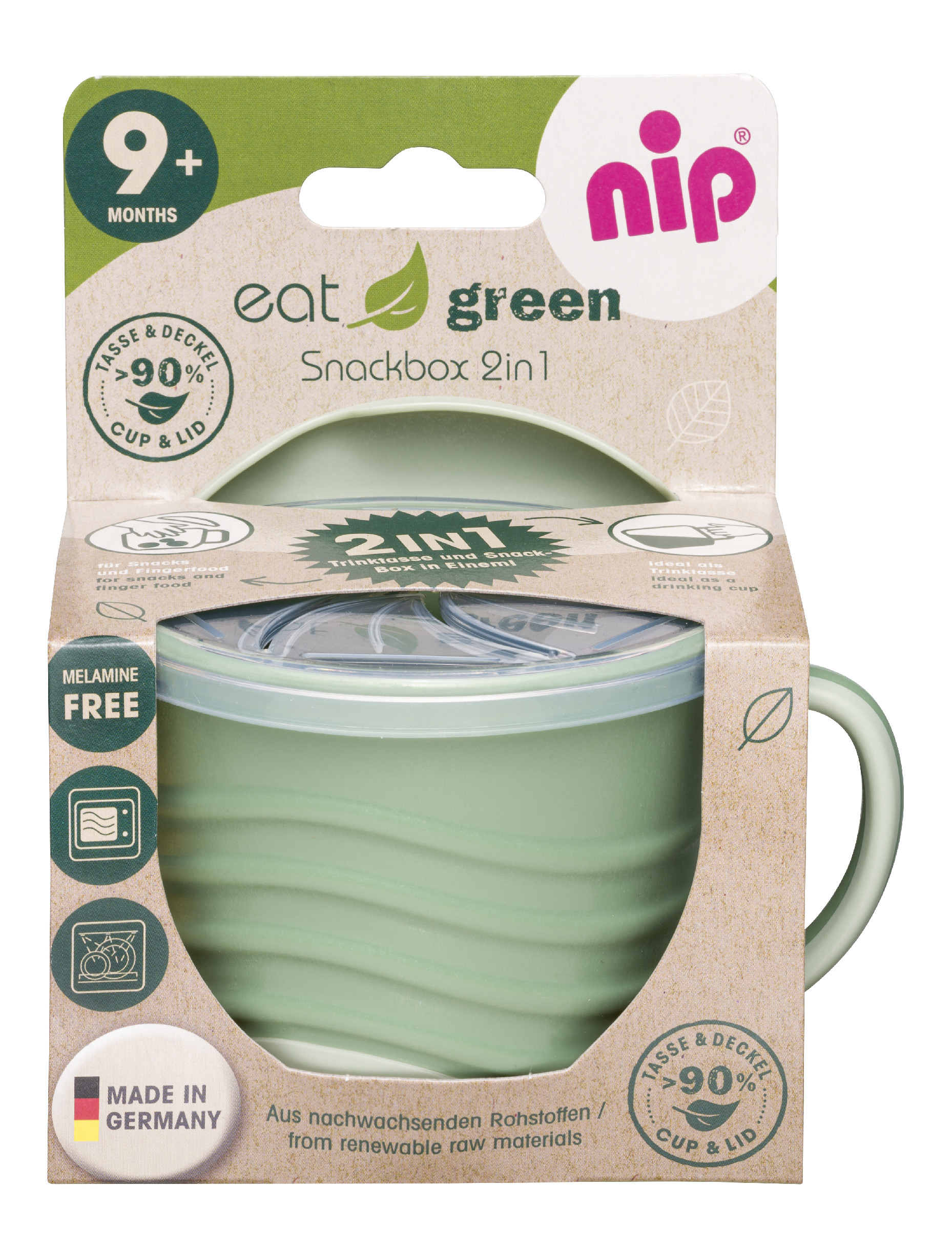 Levně NIP NATURE line snackbox 2v1, 1ks, 9m+, green