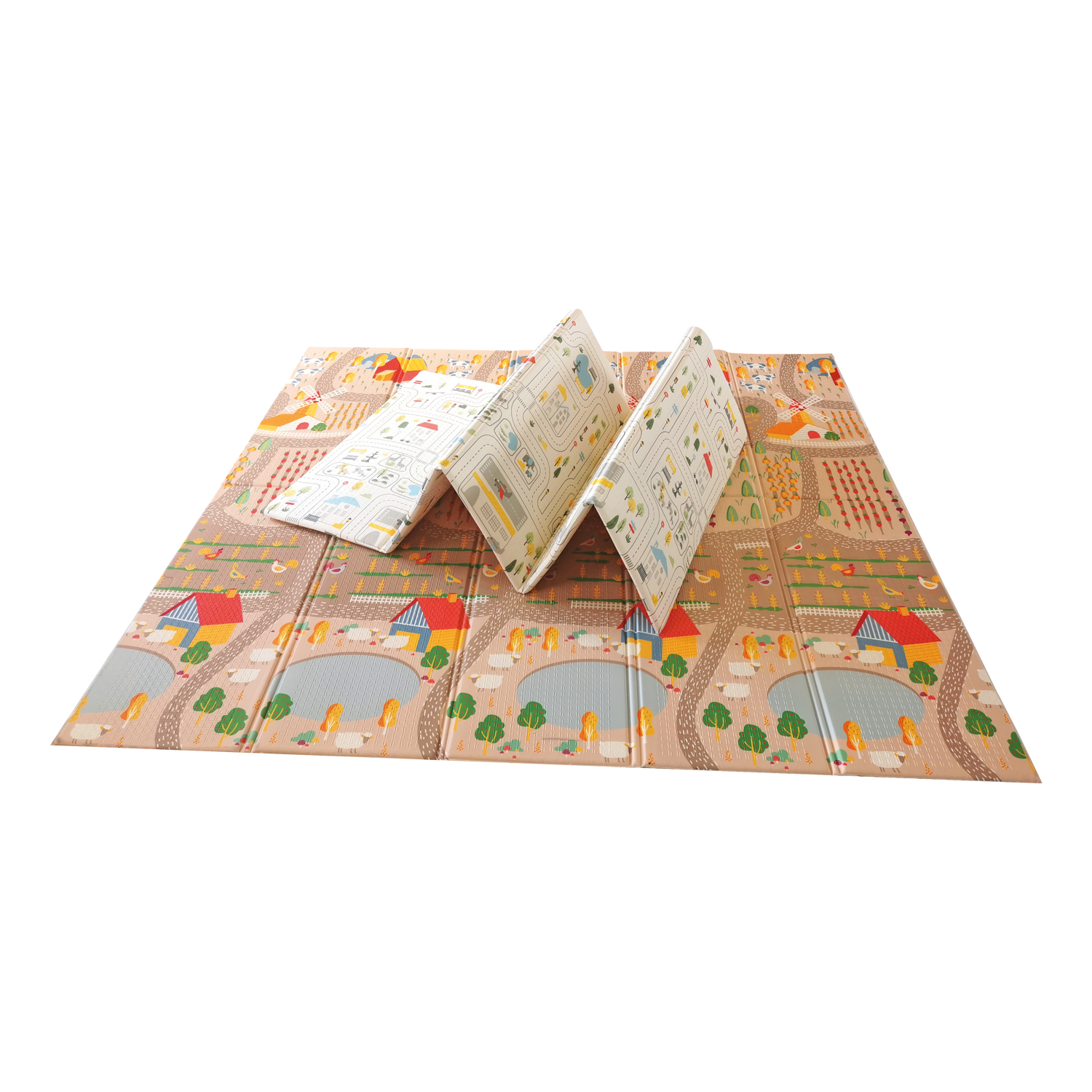 Levně Asalvo Hrací podložka PLAY MAT XL 120*180cm FARM-CITY