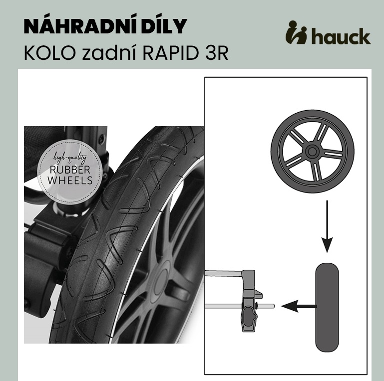 Levně Hauck KOLO zadní RAPID 3 BLACK