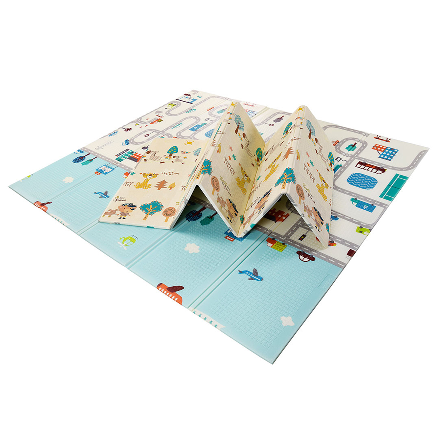 Levně Asalvo Hrací podložka PLAY MAT XL 120*180cm CITY-FOREST