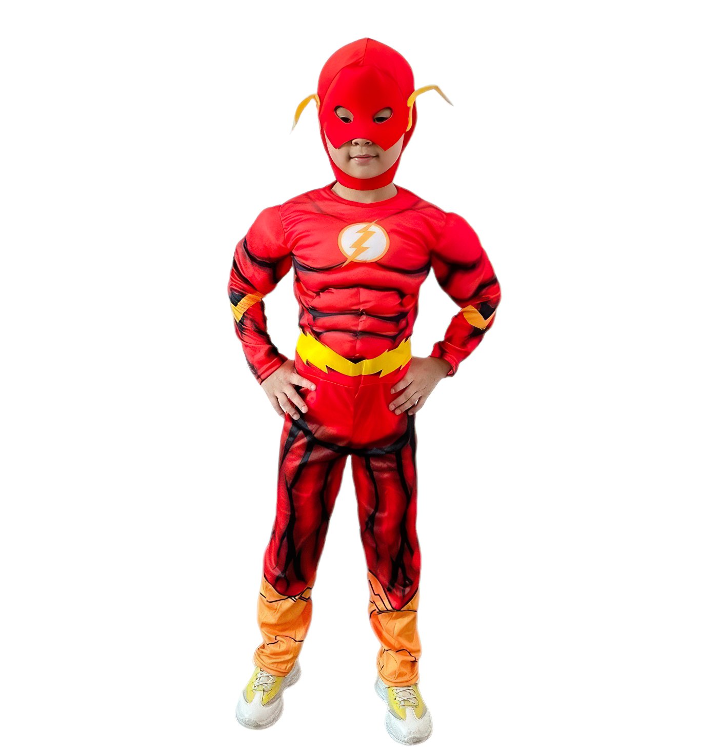 Levně FunCo Dětský kostým Svalnatý Flash s maskou 110-122 M