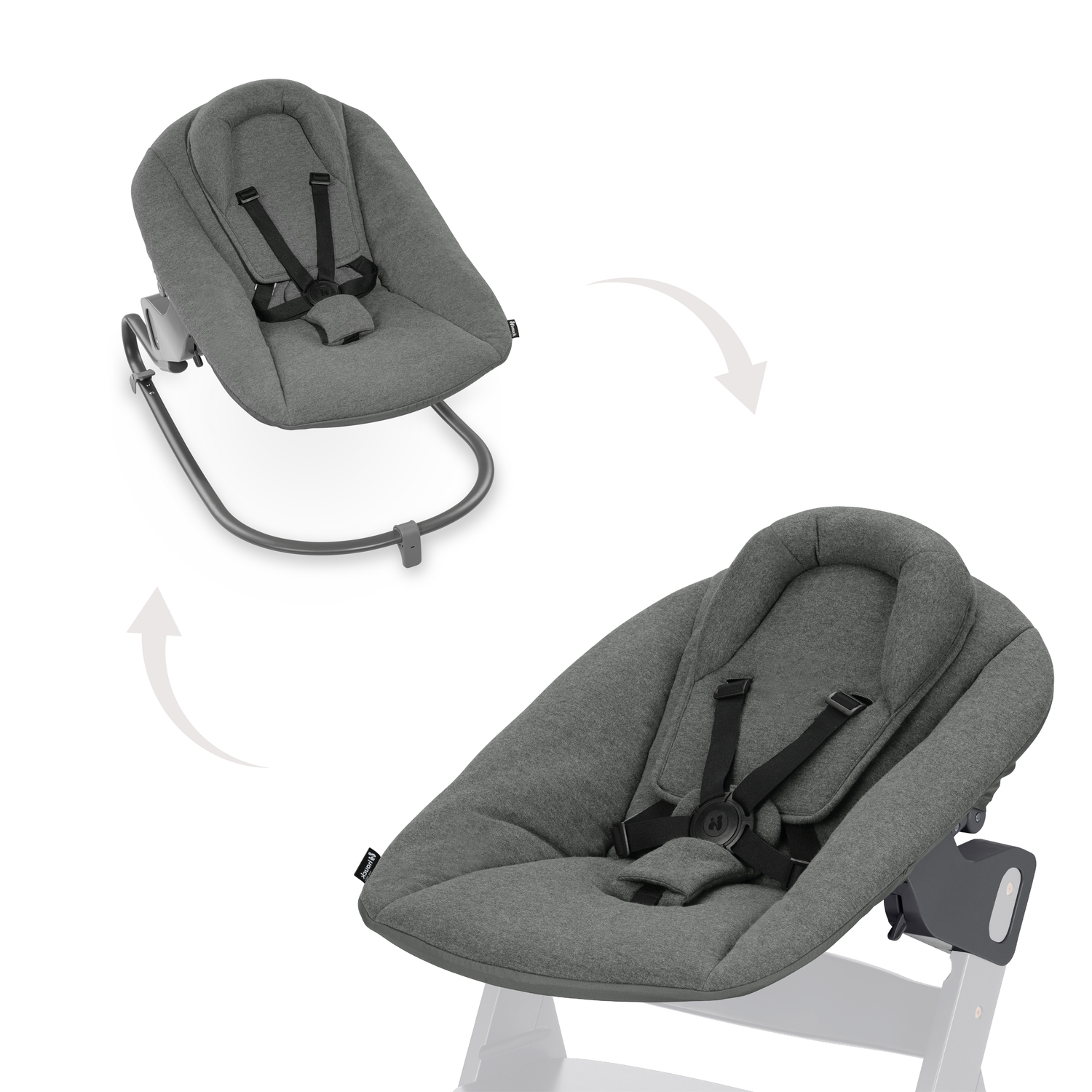 Levně Hauck Křesílko Alpha Bouncer Premium Dark Grey k židli Alpha+/Beta+