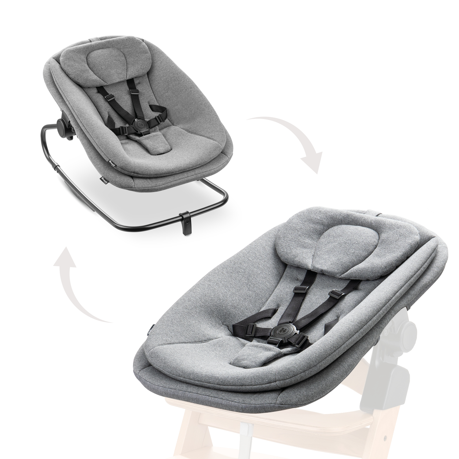 Levně Hauck Křesílko Bouncer 3v1 na židličku Alpha+/Beta+, Dark Grey Melange