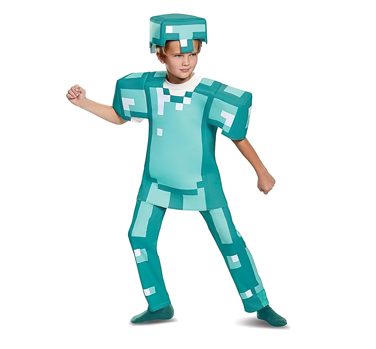 Levně FunCo Dětský kostým Minecraft Steve diamantový 116-122 M