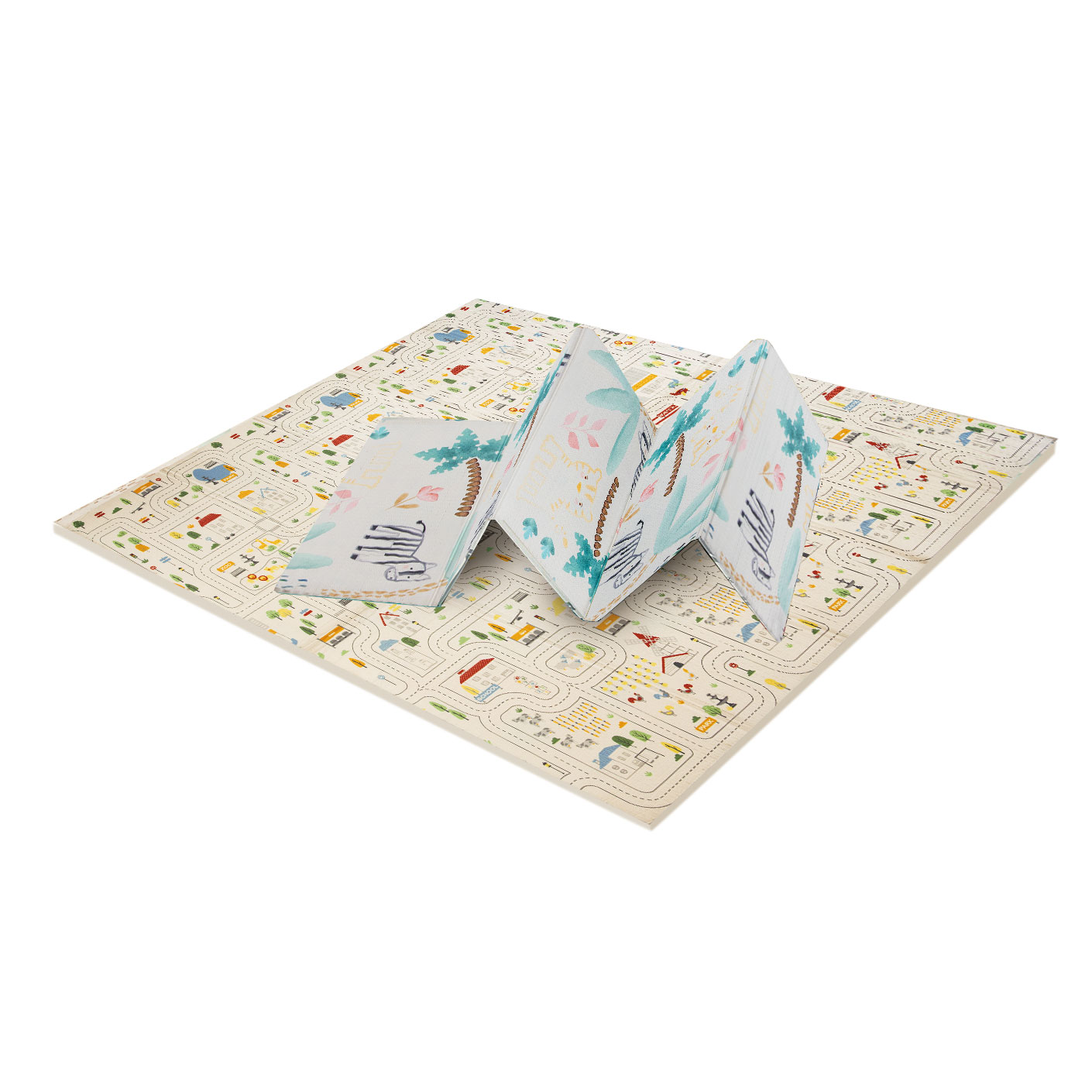 Levně Asalvo Hrací podložka PLAY MAT XXL 200*180cm ANIMALS-CITY