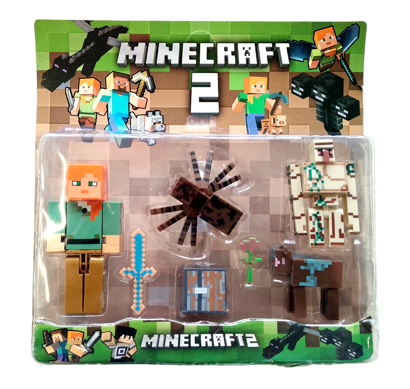Levně Toybit Kolekce figurek Minecraft Alex a Golem sada 7 ks