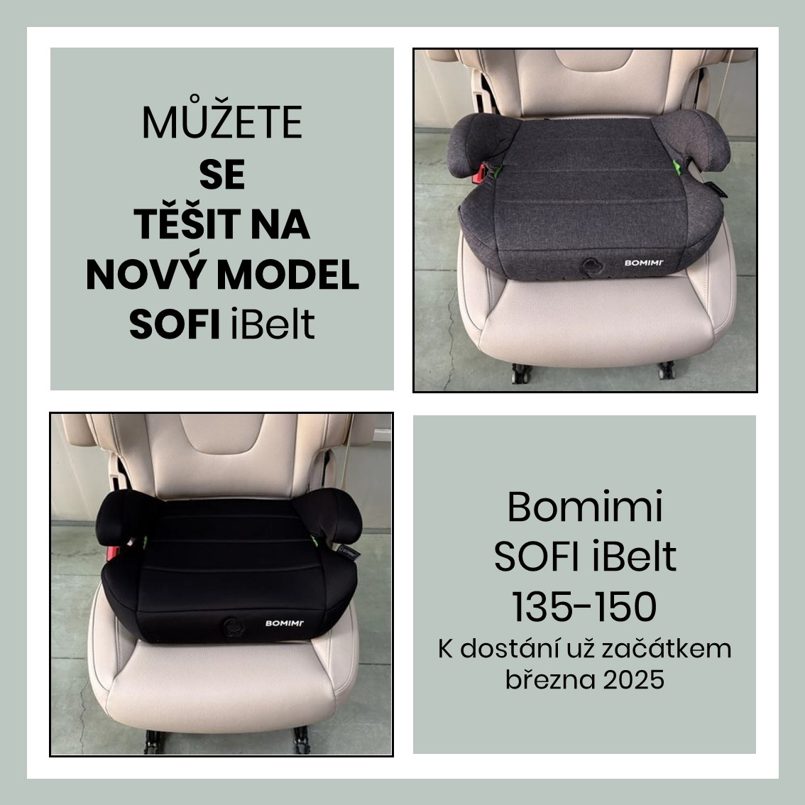 Levně Bomimi SOFI iBelt podsedák 135-150 black