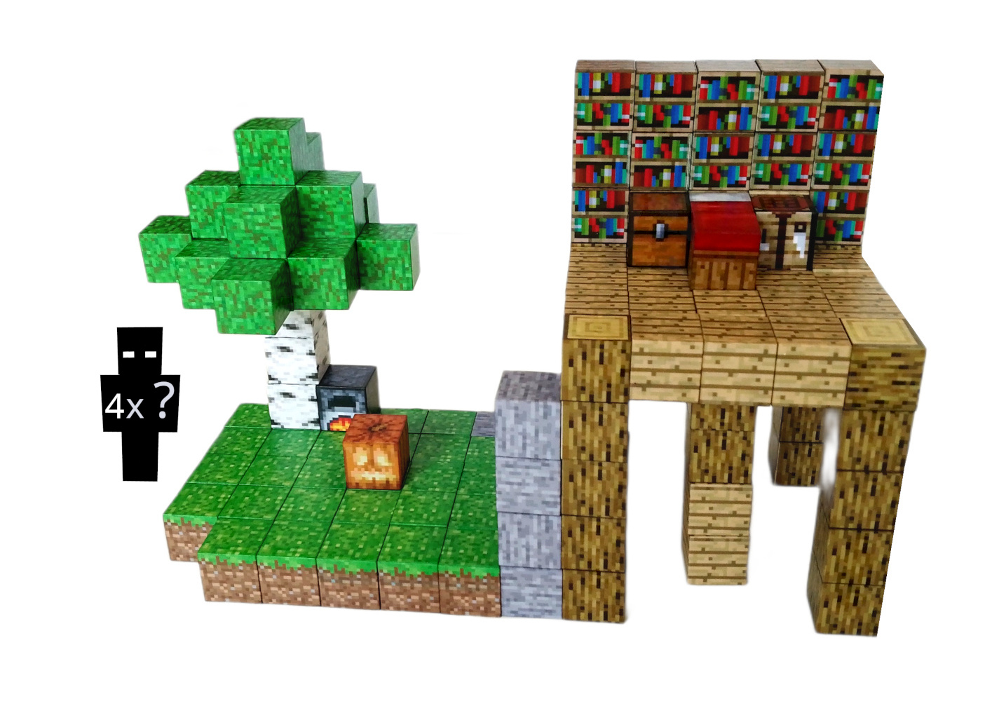 Levně Toybit Magnetická stavebnice Minecraft Knihovna a magický strom 132ks