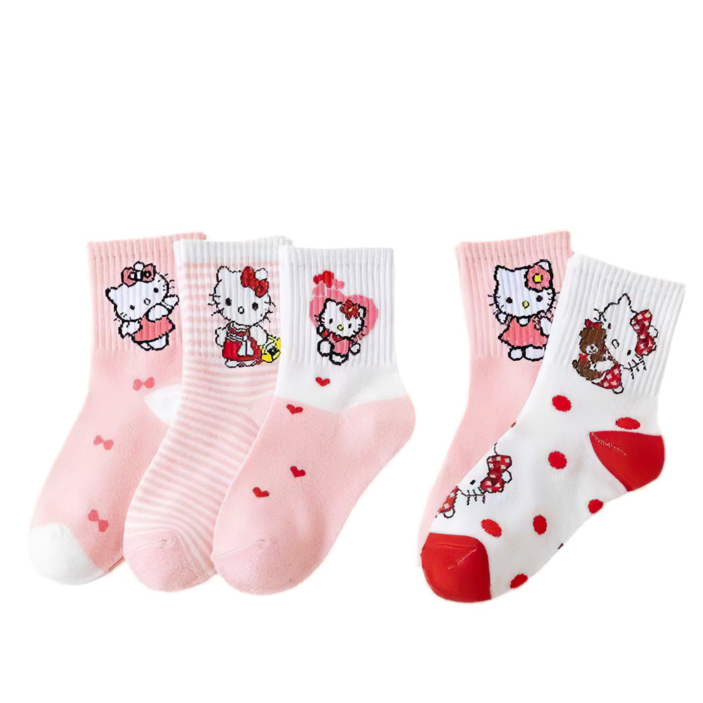 Levně Snugs Dětské ponožky Hello Kitty 2-5 let 5 párů