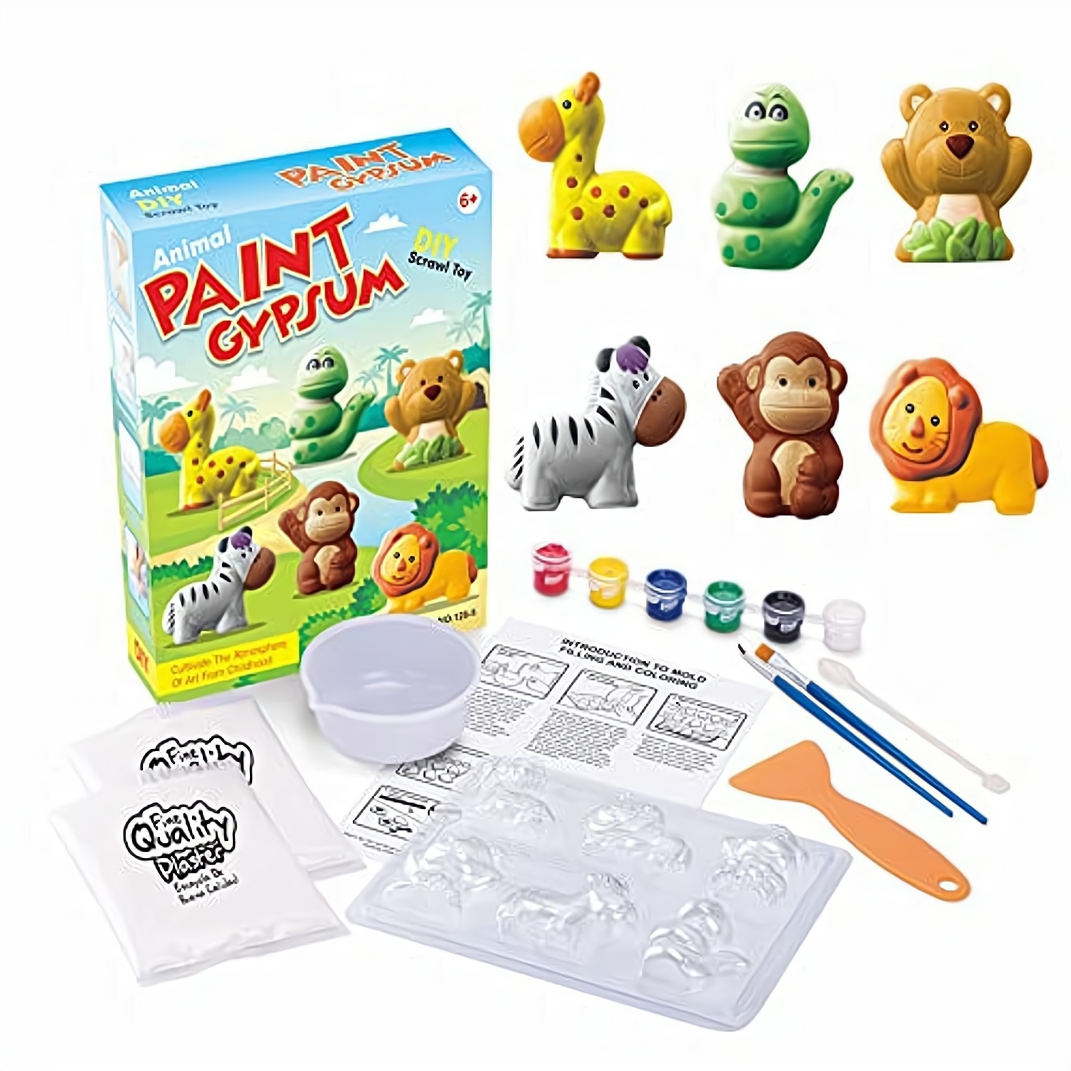 Toybit Kreativní sada DIY Svět zvířátek sádrové odlitky