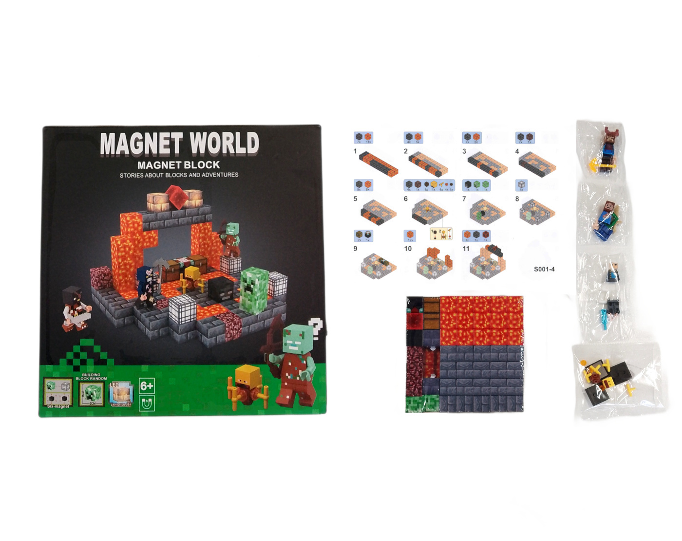 Levně Toybit Magnetická stavebnice Minecraft Danger svítící 101ks