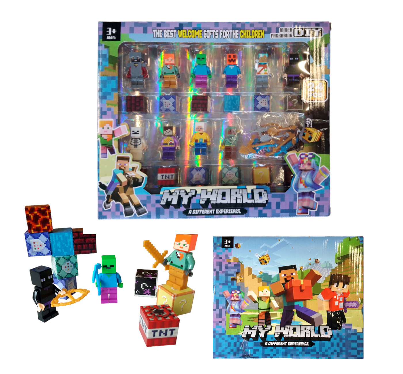 Levně Toybit Magnetická stavebnice Minecraft s figurkami 36ks