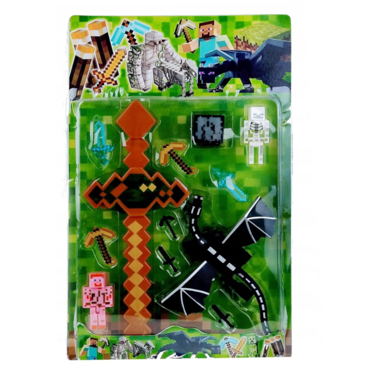 Levně Toybit Kolekce figurek Minecraft Meč a Ender dragon s doplňky 12ks