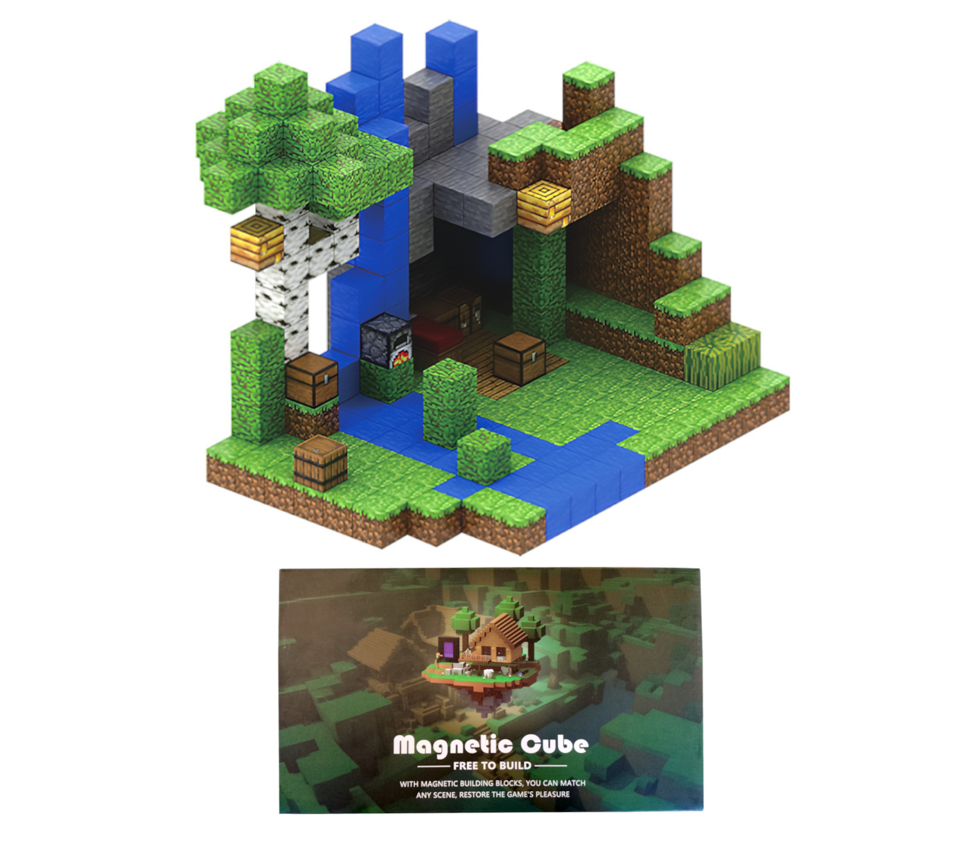 Levně Toybit Minecraft Jungle Creek XXL Magnetická stavebnice 300ks