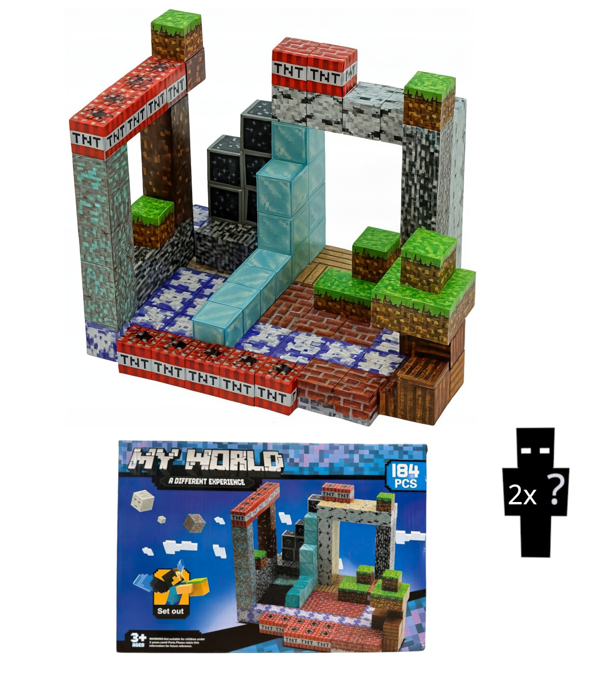 Levně Toybit Minecraft Magnetická stavebnice XL Diamond TNT Redstone 184ks