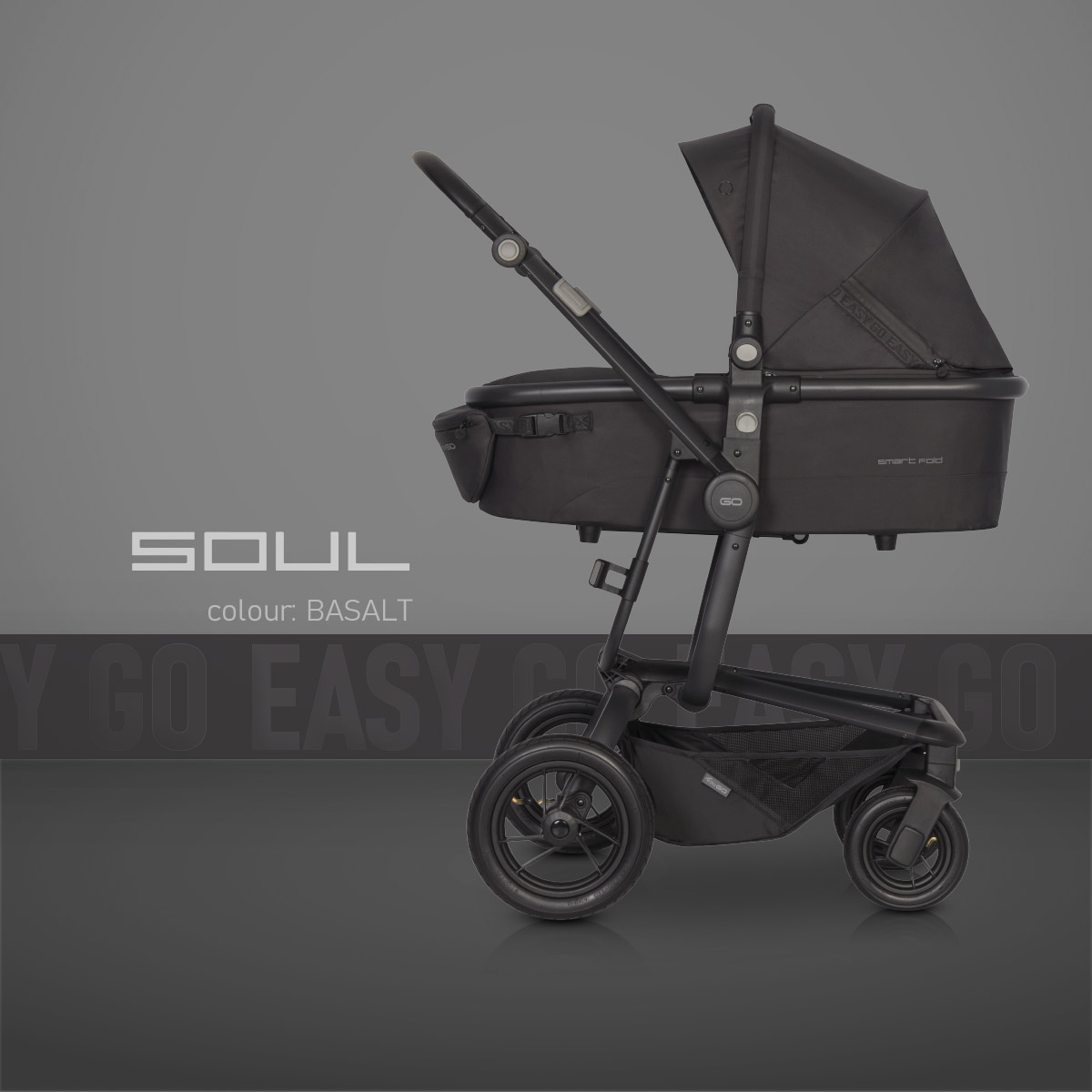 Hluboký kočárek 1v1 EasyGo Soul Basalt
