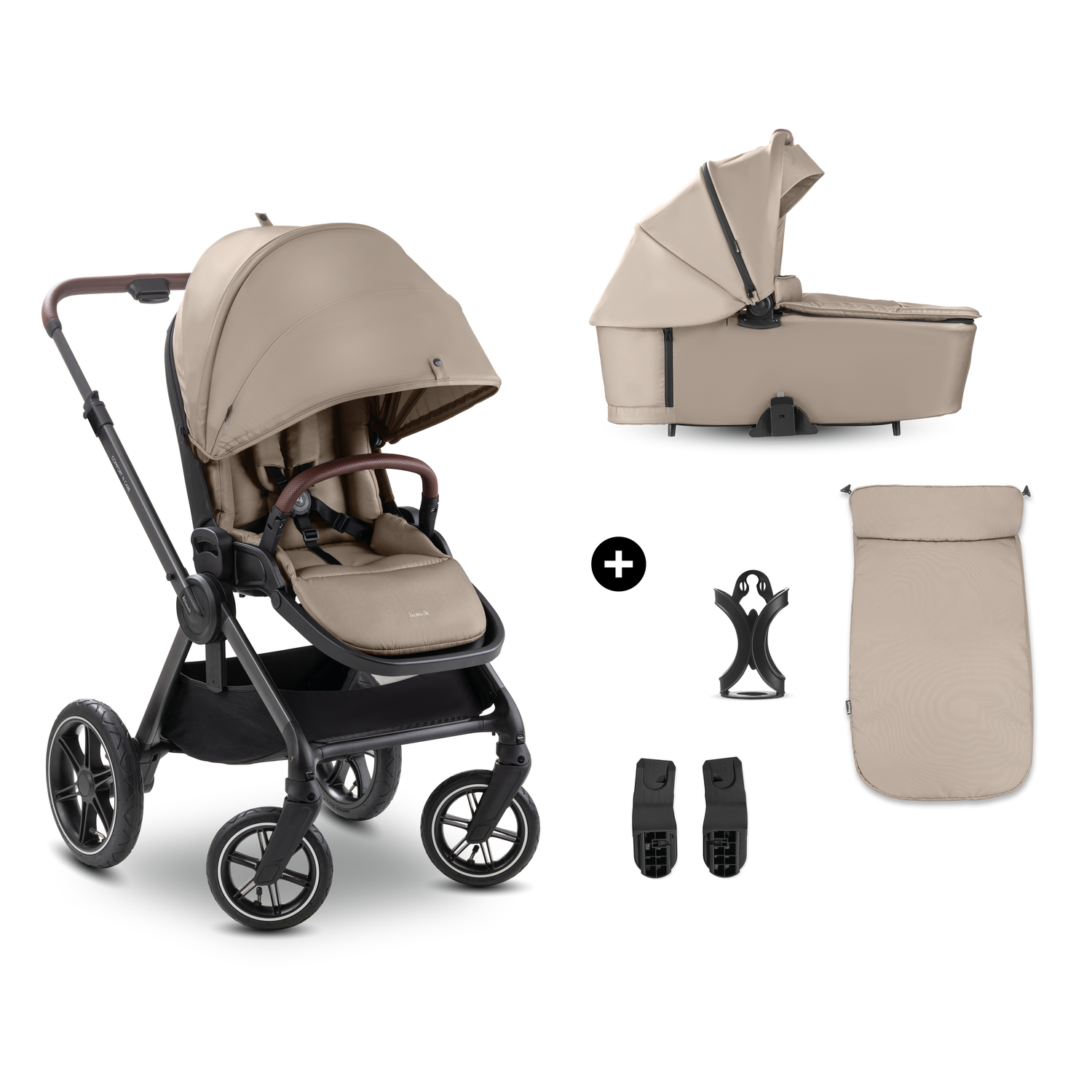 Levně Hauck Kombinovaný kočárek Comfort N Care Air 2v1 mocha