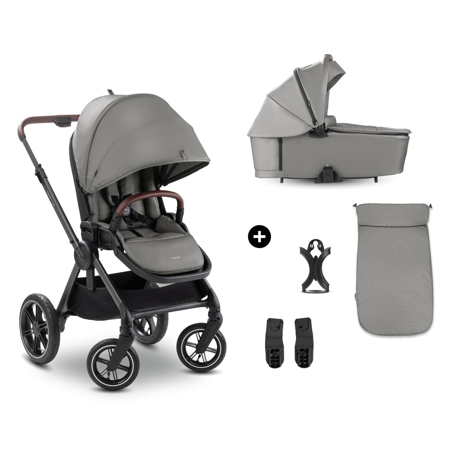 Levně Hauck Kombinovaný kočárek Comfort N Care Air 2v1 dark grey