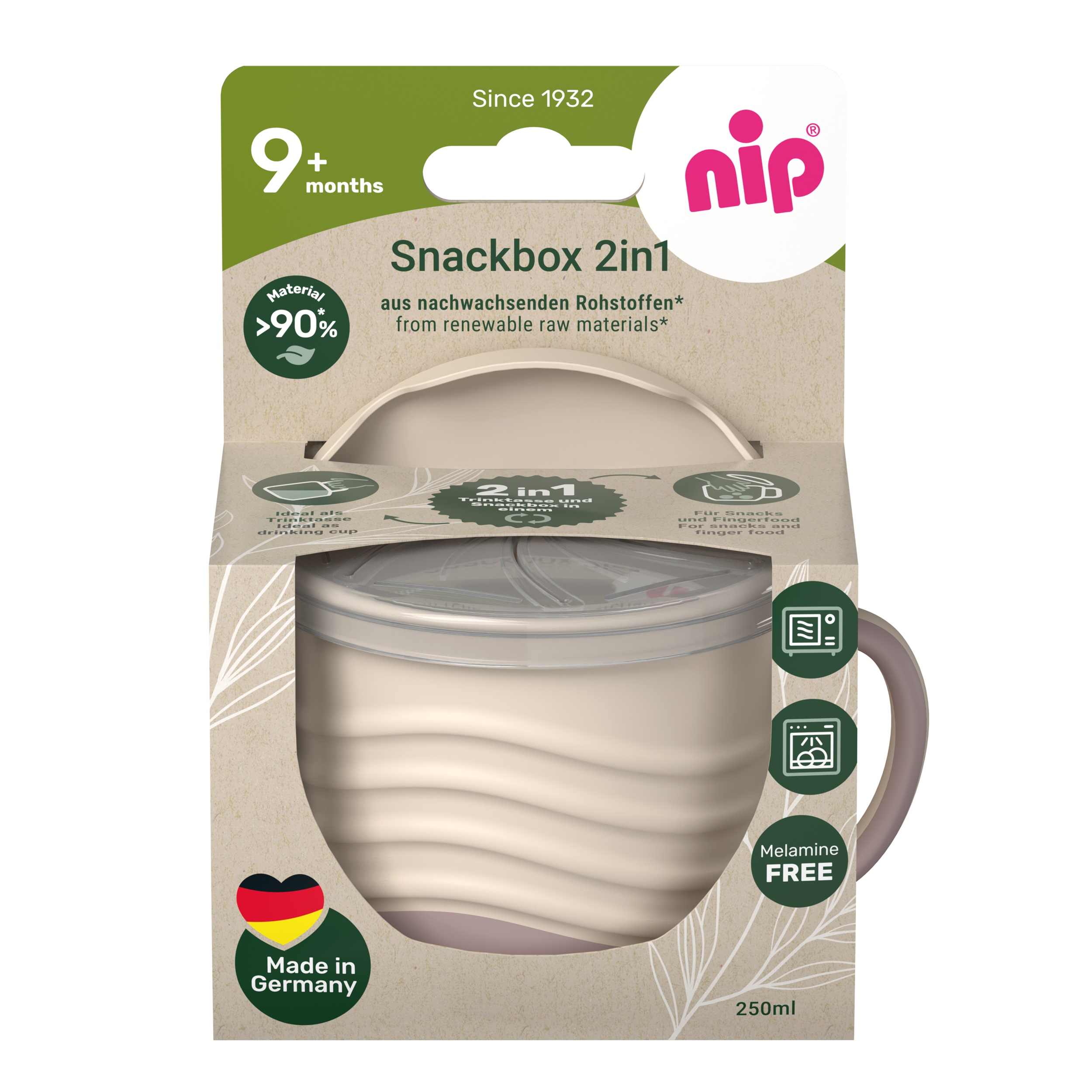 Levně NIP NATURE line snackbox 2v1, 1ks, 9m+, pink