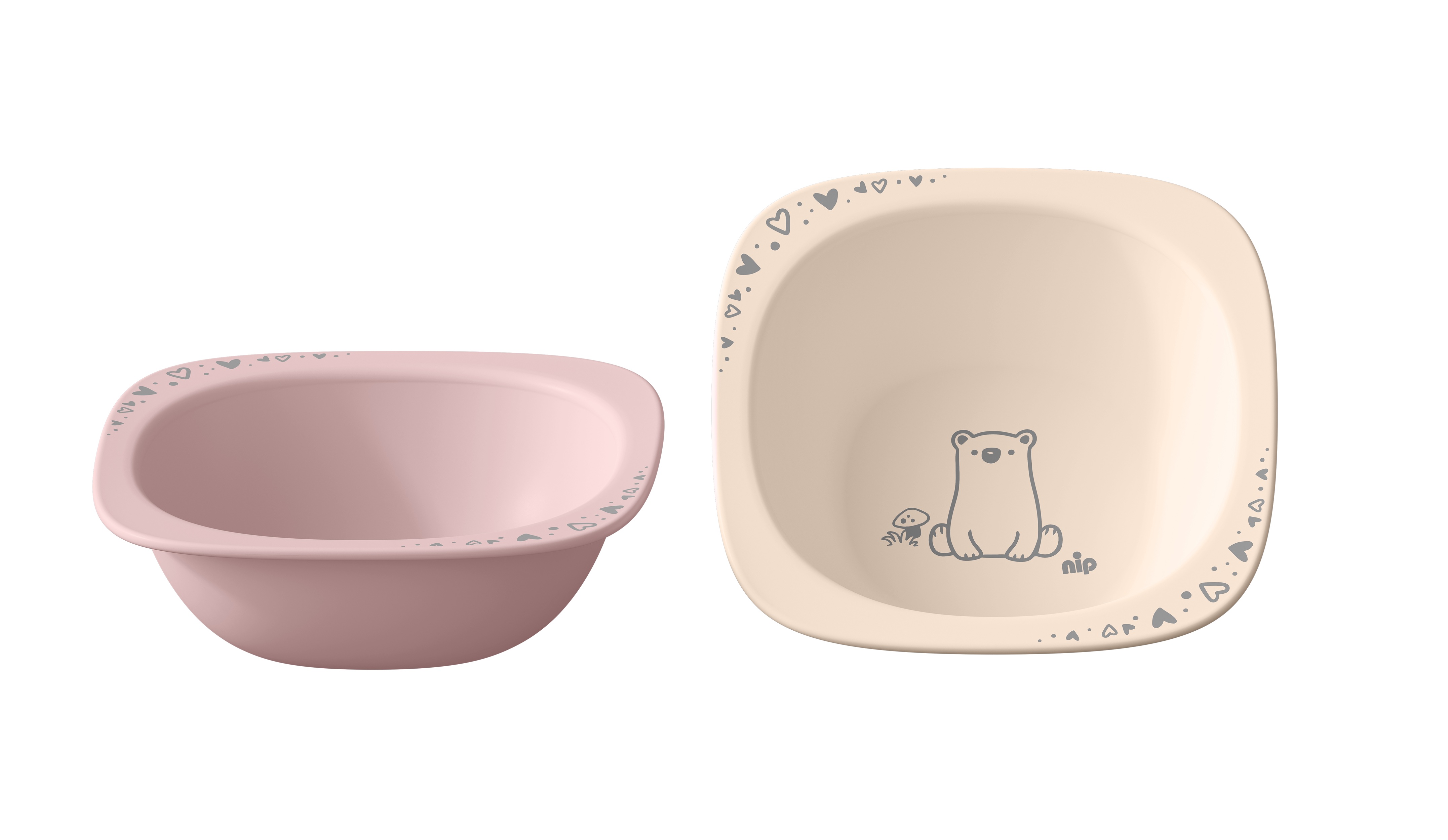 Levně NIP NATURE line miska, 4m+, 2ks, pink