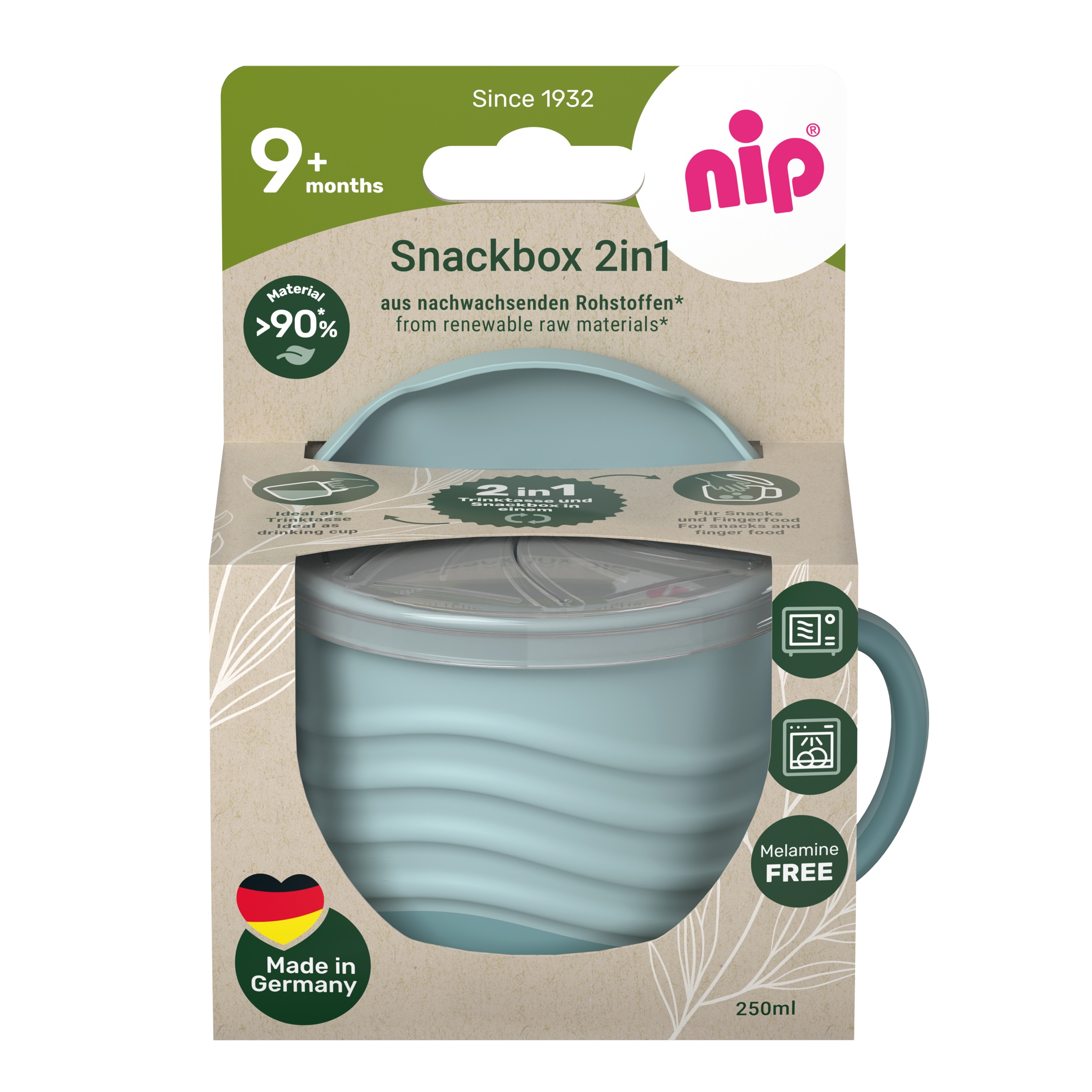 Levně NIP NATURE line snackbox 2v1, 1ks, 9m+, blue