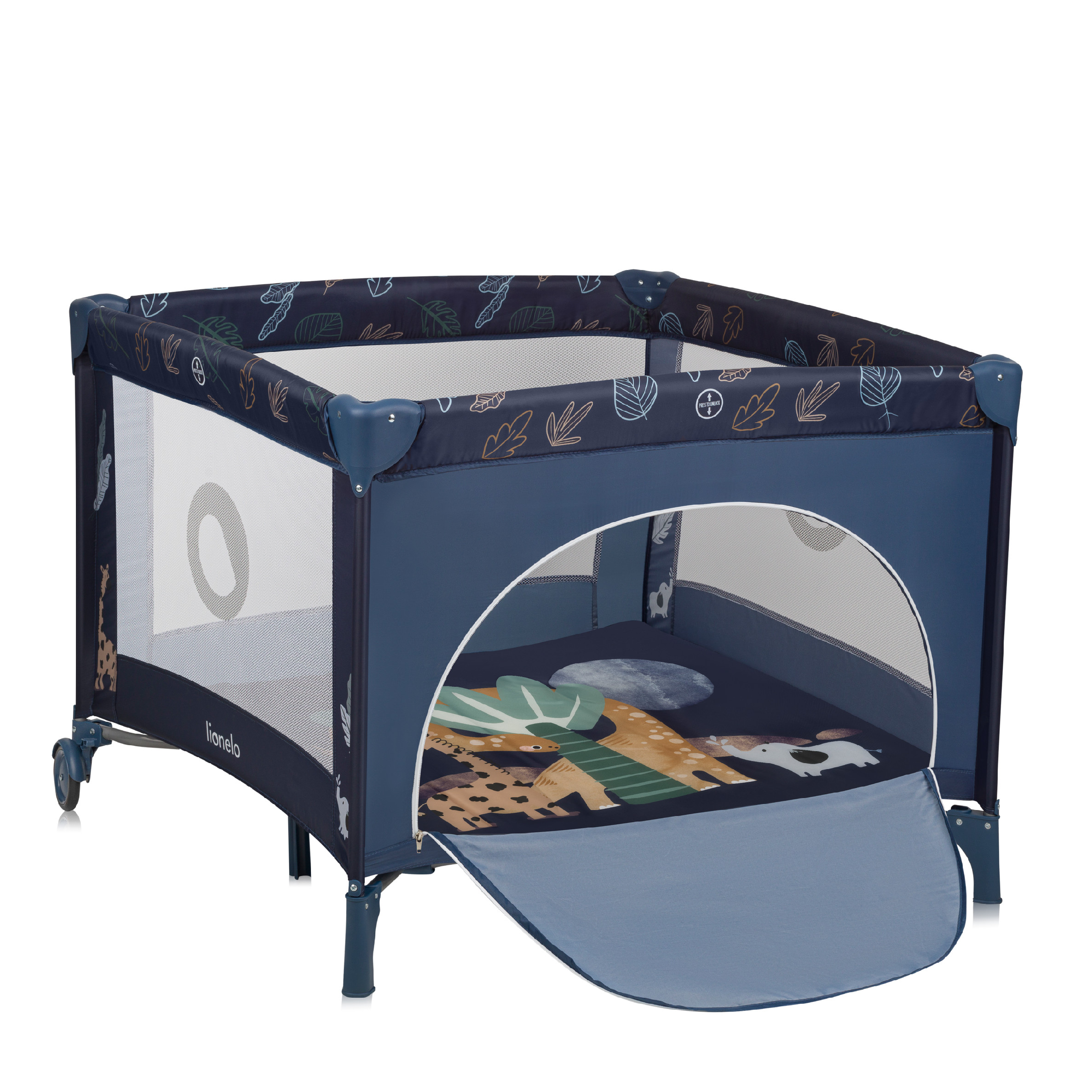 Levně Lionelo dětská ohrádka Bonnie 100 x 96 cm Farba: Blue Navy