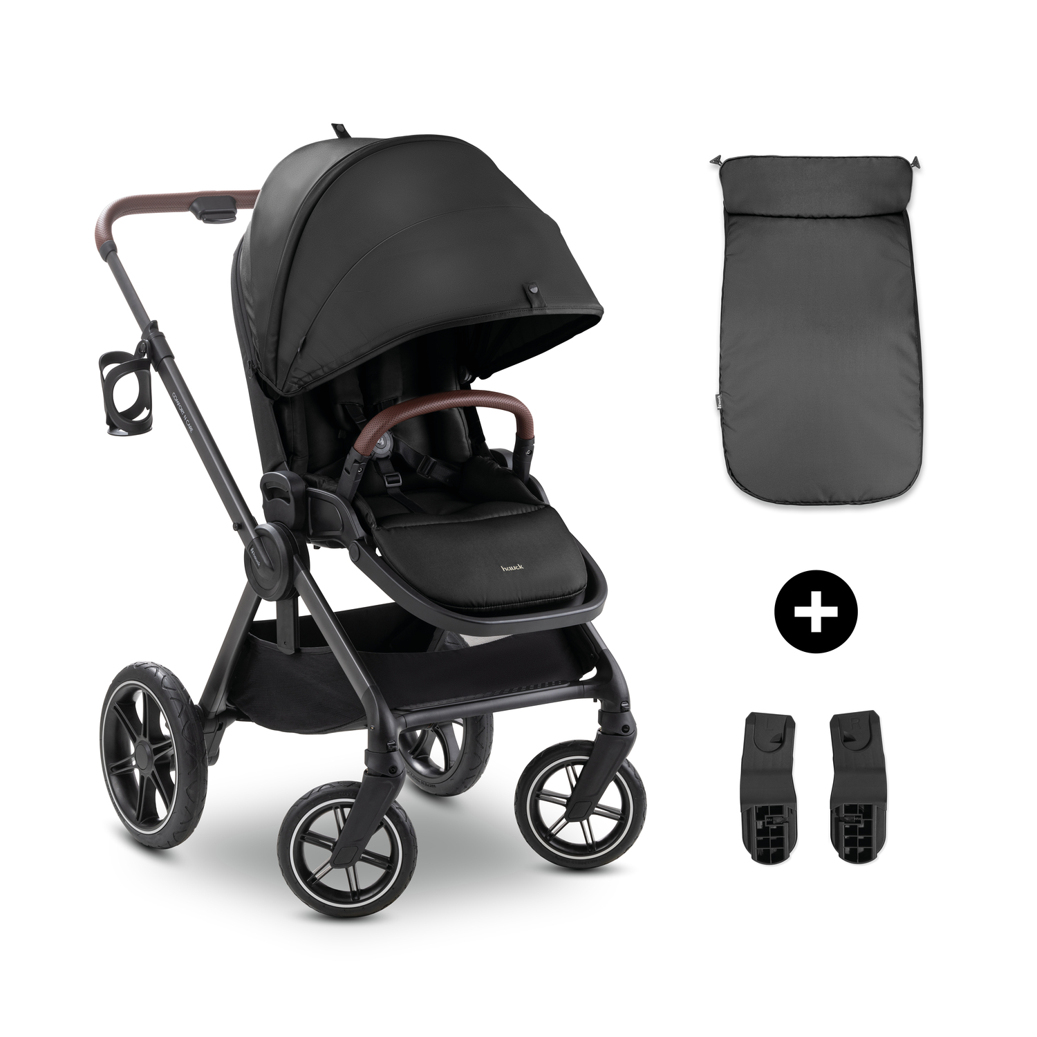 Levně Hauck Sporťák Comfort N Care + nánožník / adaptér na autosedačku, Black