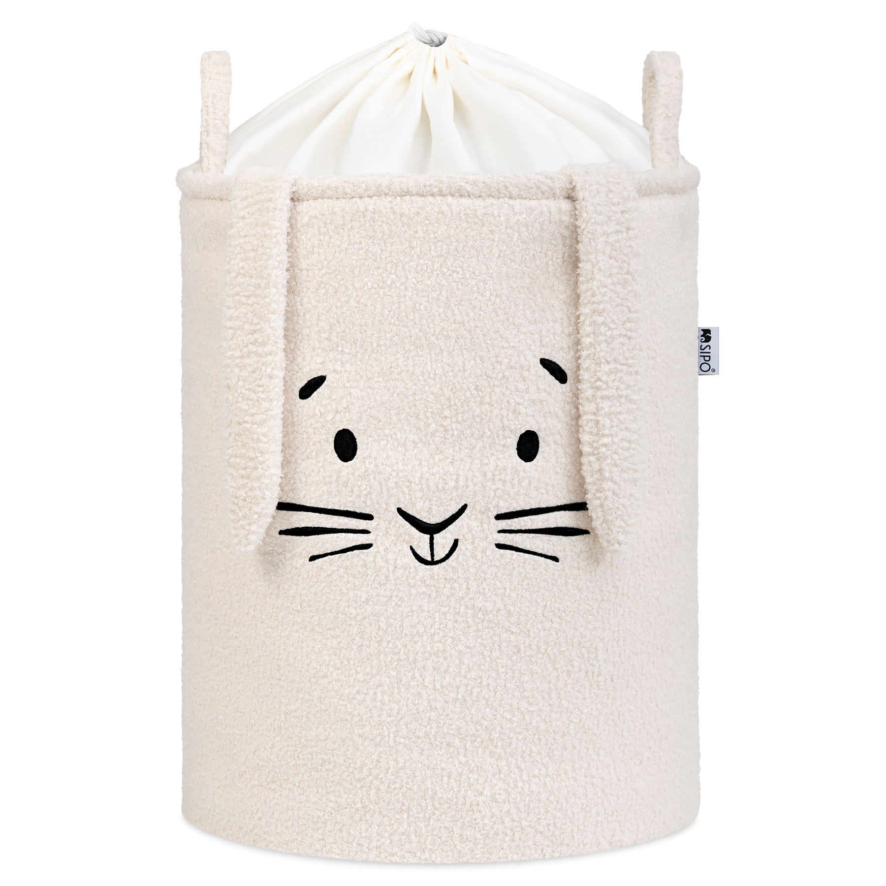 Levně Sipo Koš na hračky Premium Bouclé se šňůrkou / 43 l, Rabbit (Cream)