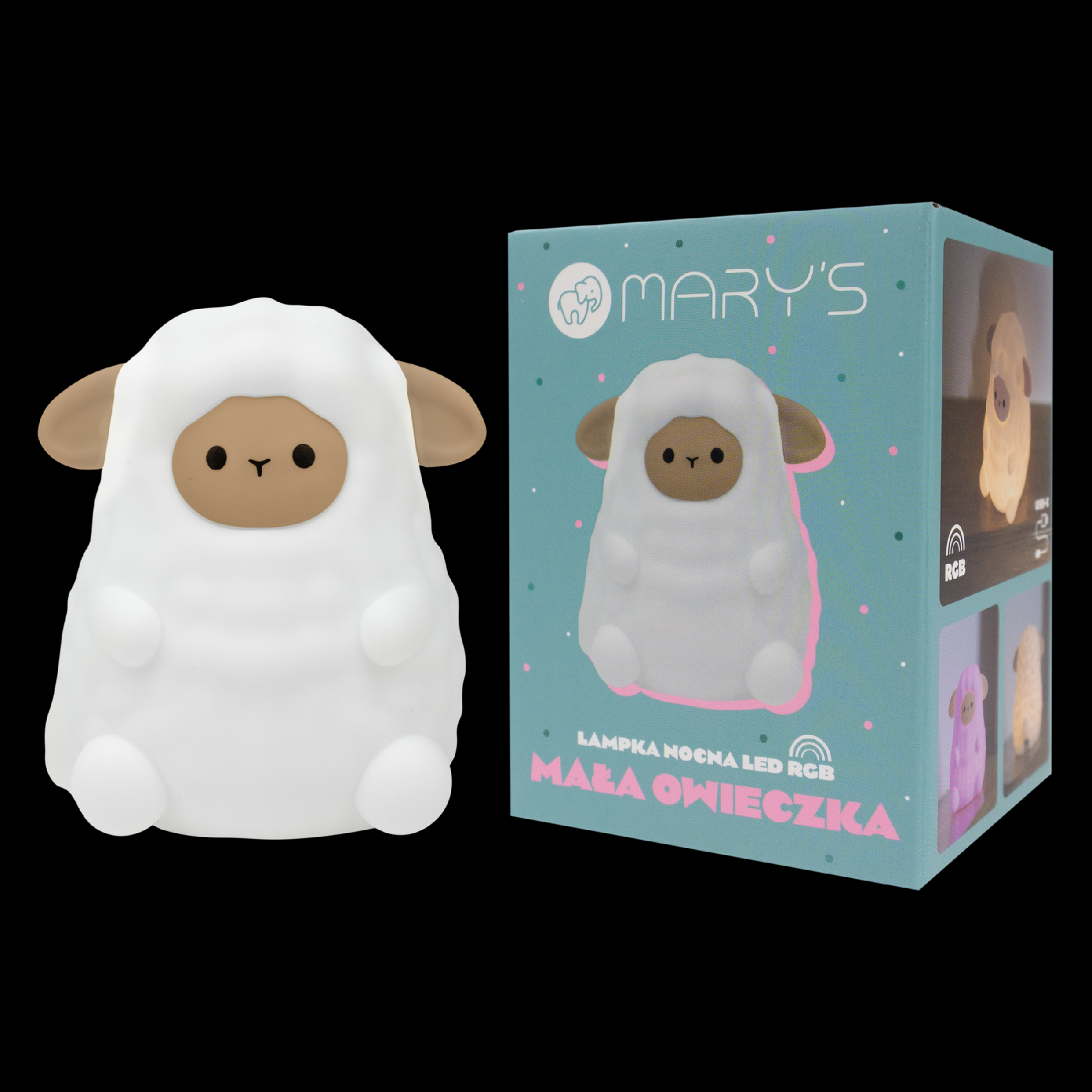 Mary's LED silikonová noční lampička RGB - ovečka
