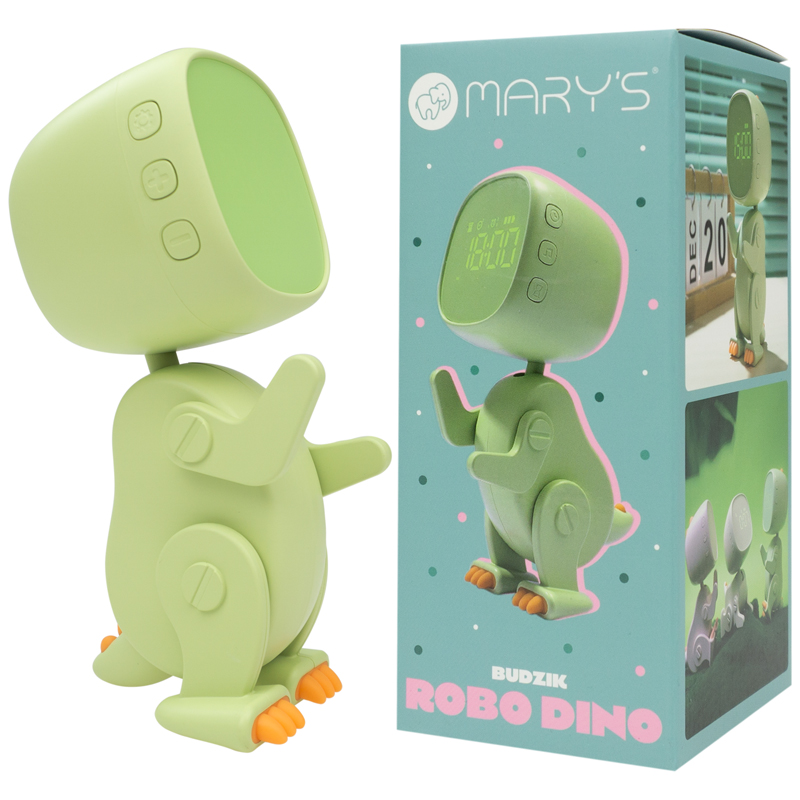 Mary's Budík robotický - dino, zelený