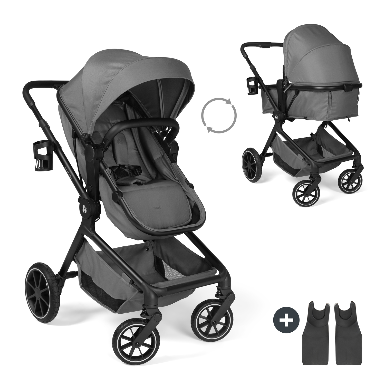 Levně Hauck Kombinovaný kočárek 2v1 Convert N Care Dark Grey