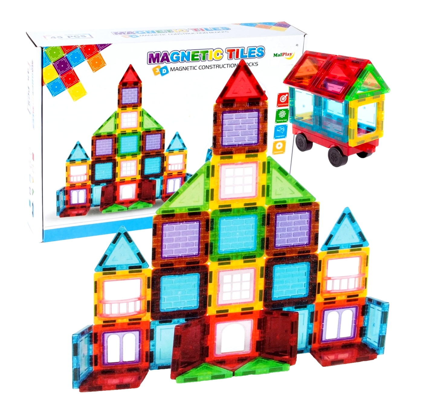 Levně Toybit Magnetická 3D stavebnice Buildings 45ks