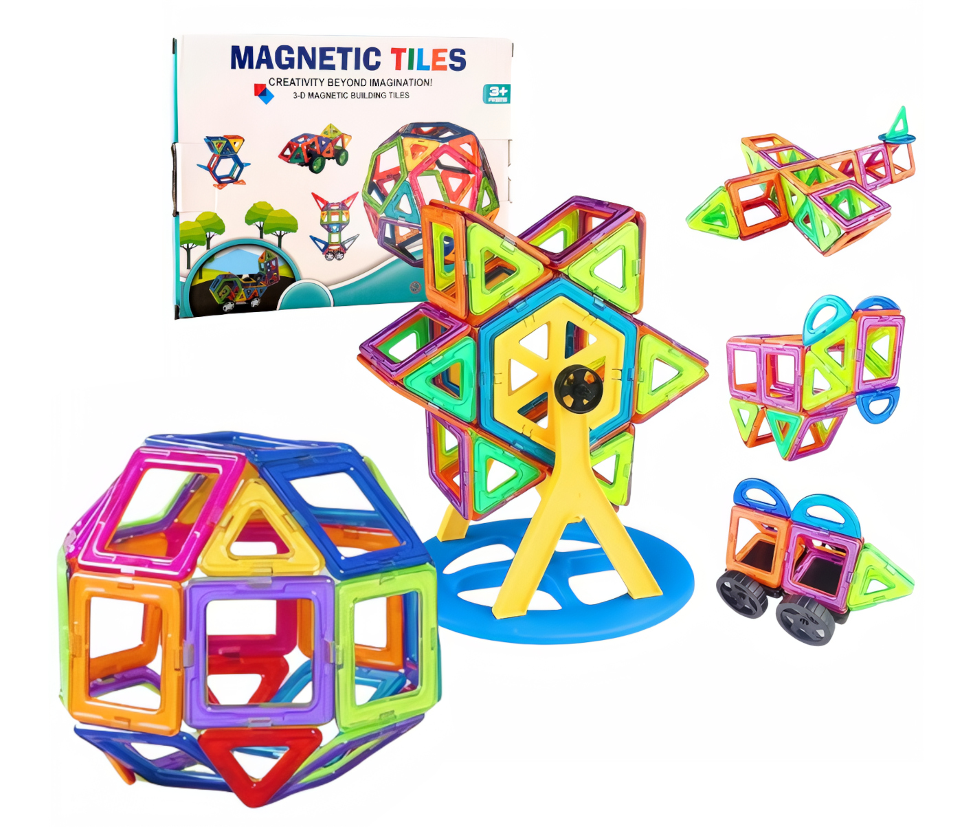 Levně Toybit Magnetická 3D stavebnice Circle s kolotočem 74ks